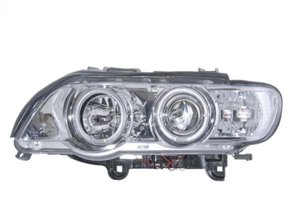 Headlights BMW X5 E53 99-03 Angel Eyes chrome