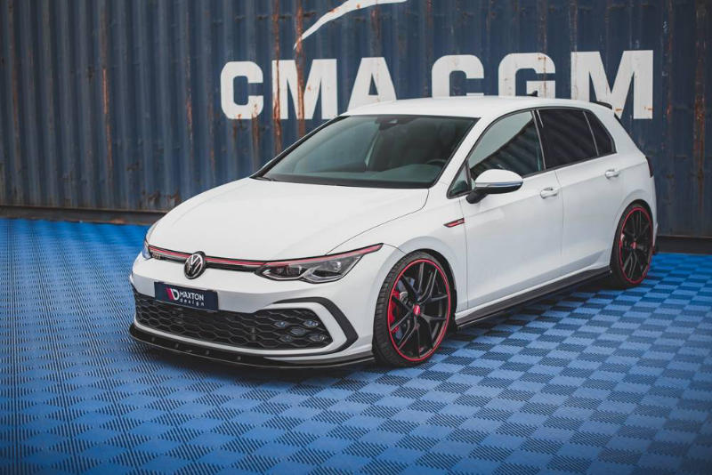 Voorspoiler V.1 Volkswagen Golf 8 GTI Glans Zwart