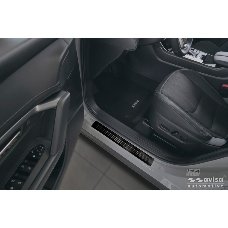Avisa Black Inox door sill protectors  Mazda CX-5 III 2025- - 'Lines' - 4-pieces