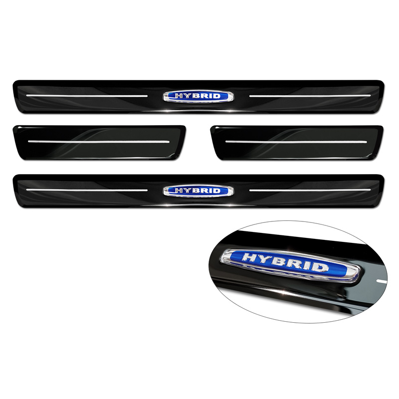 Mirror Black Inox door sill protectors  Volvo XC40 2018- 'Hybrid' - 4-pieces