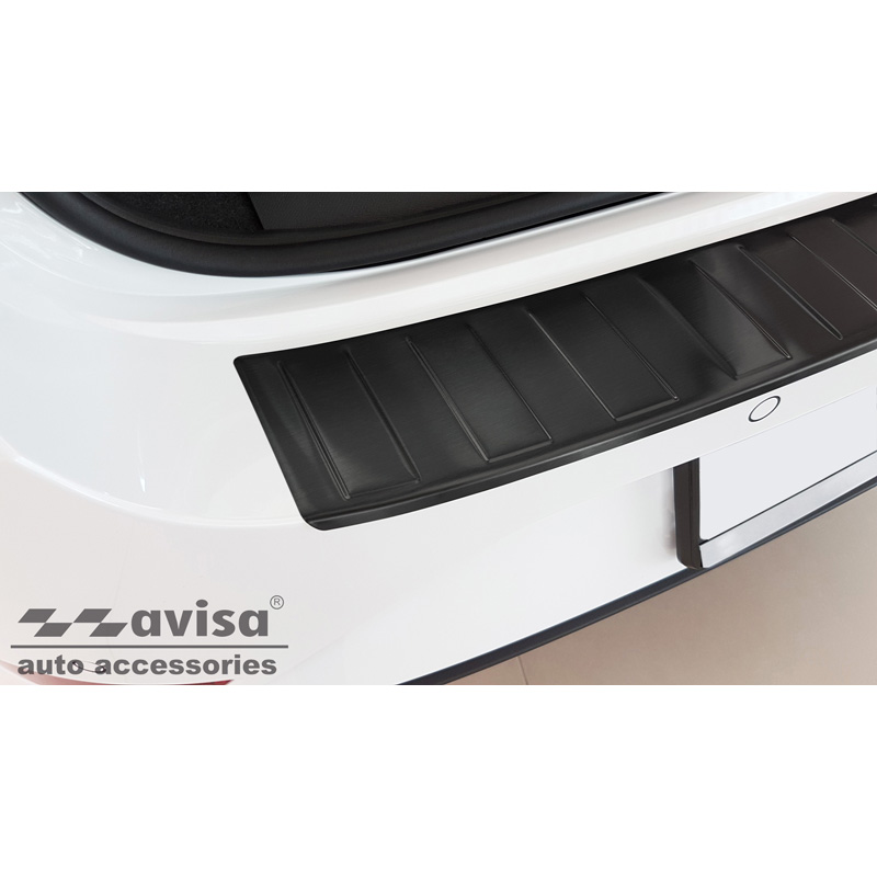 Black Stainless Steel Rear bumper protector  Seat Leon Sportstourer incl. FR / Cupra Leon Sportstourer 2020-2024 & FL 2024- 'Ribs'