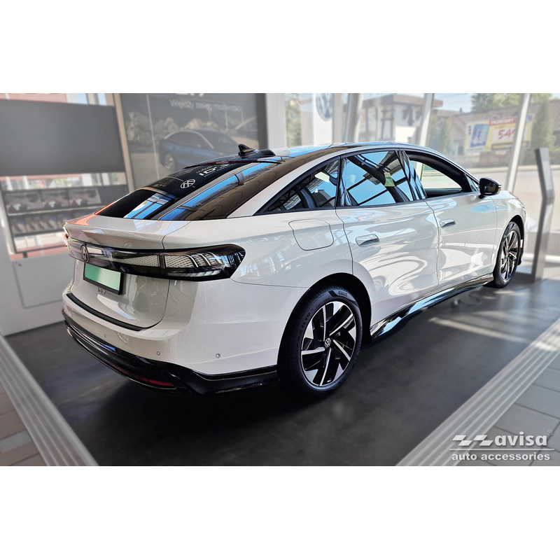 Black Inox door sill protectors  Volkswagen ID.7 2023- & ID.7 Tourer 2024- - 'Lines' - 4-pieces
