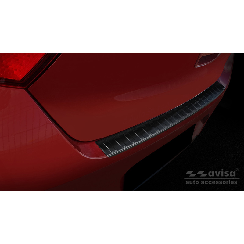 Black Stainless Steel Rear bumper protector  Hyundai i10 HB 5-doors 2019- 'Ribs'