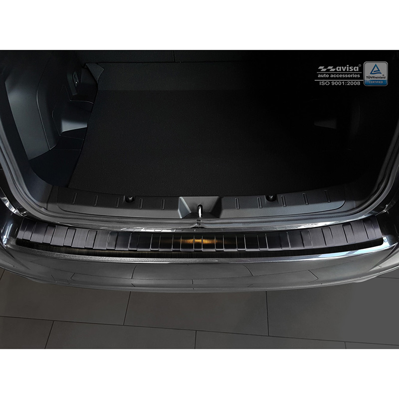Black Stainless Steel Rear bumper protector  Subaru Impreza V (GT) 5-doors 2017- 'Ribs'