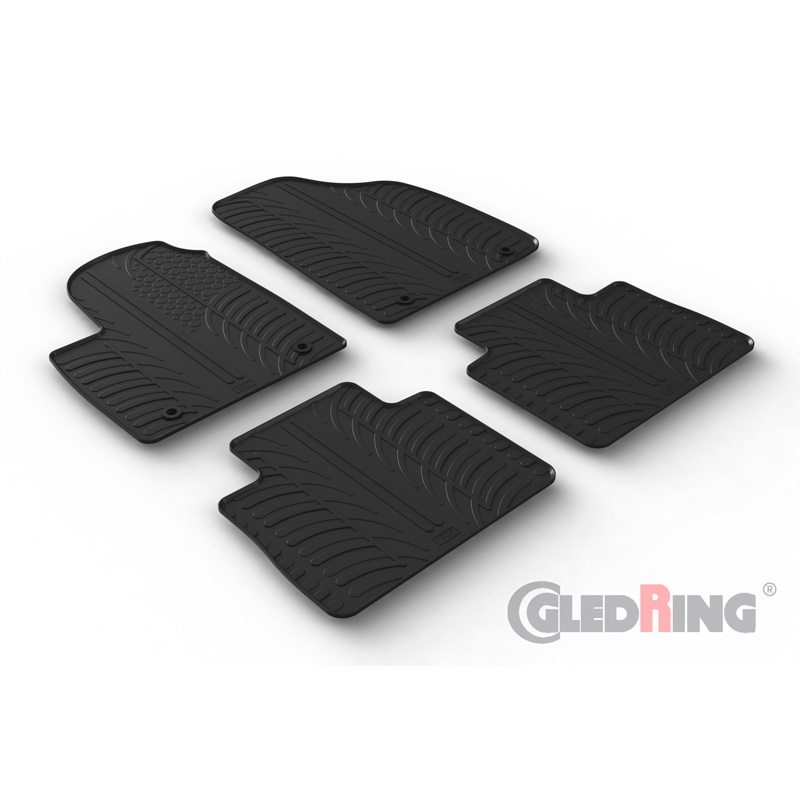Rubber car mats set  MG (E)HS Plug-in-Hybrid 2019- (automatic) (T profile 4-pieces)