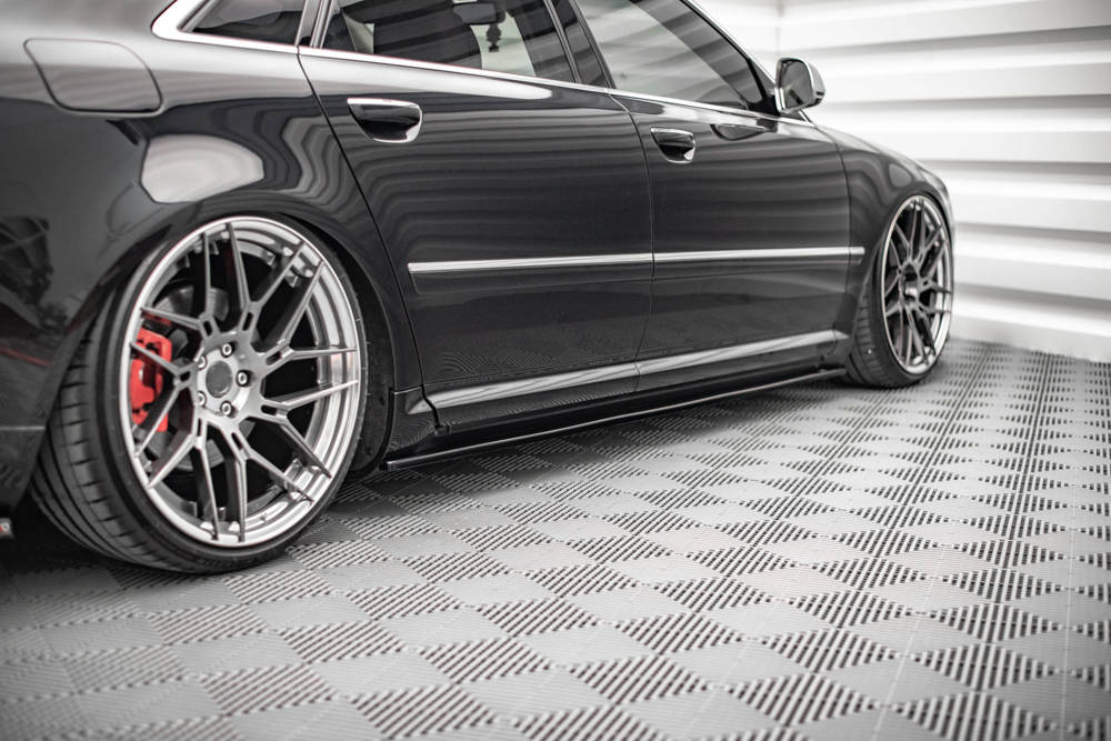 Zijskirts passend voor Audi S8 D3 Glanzend Zwart