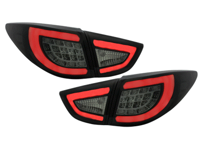 Hyundai Tucson Taillights with Tube and LED 09- Black/Red