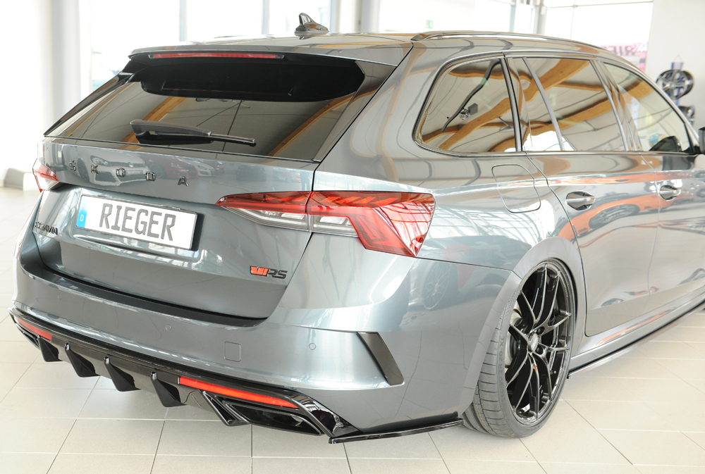 Diffuser passend voor Skoda Octavia RS (NX) Rieger Glans Zwart