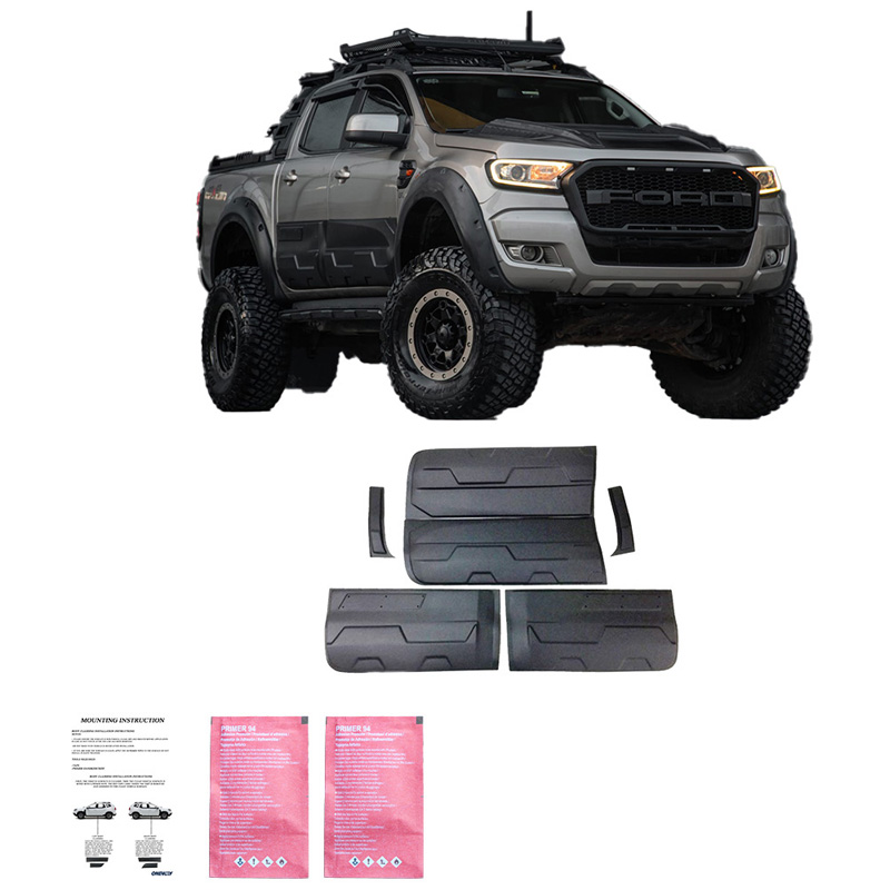 Body Cladding  Ford Ranger T6/T7/T8 2012-2022 (Jumbo) - Gloss black