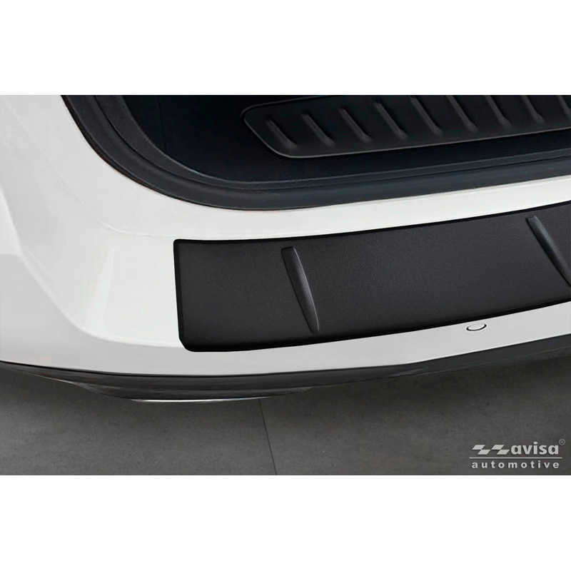 Avisa Matt Black Stainless Steel Rear bumper protector  BMW 5 Series Touring (G31) Facelift 2020-2024 with M-Package 'Ribs'