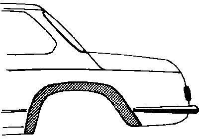 spatbordrand, rechts BMW 02 serie, 1966-1979