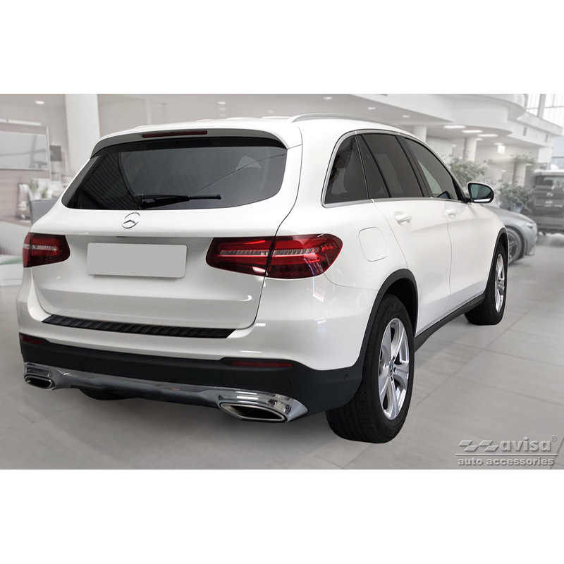 Matt Black Stainless Steel Rear bumper protector  Mercedes GLC 5-doors 2015-2019 & FL 2019- 'Ribs'