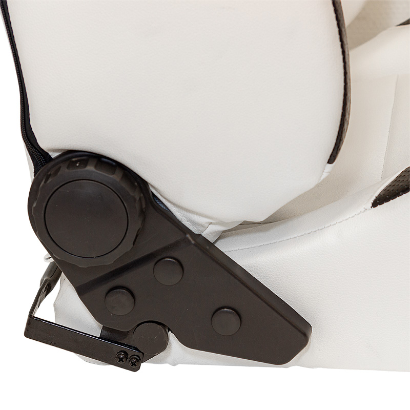 Sport seat 'Type T' - White/Black Synthetic leather - Dual-side reclinable back-rest - incl. slides