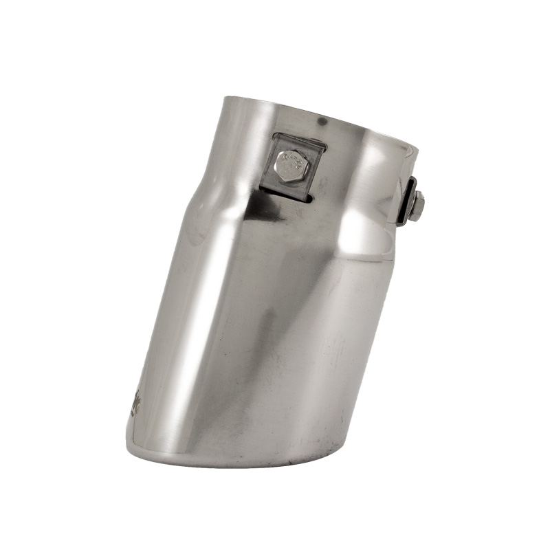 Simoni Racing Exhaust Tip Round/Slanting Inox - Ø76xL128mm - Installation ->68mm