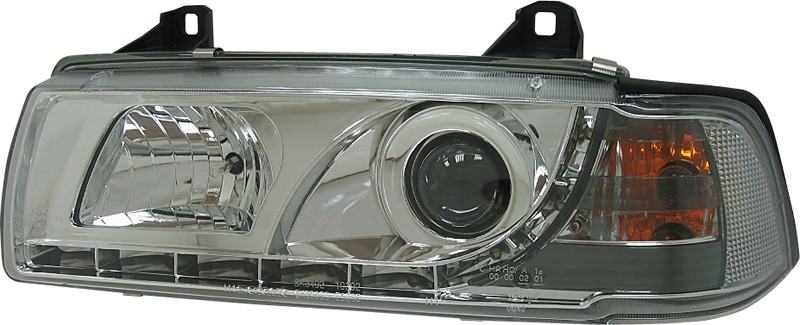 Headlights BMW E36 Sedan DRL look Devil Eyes chrome