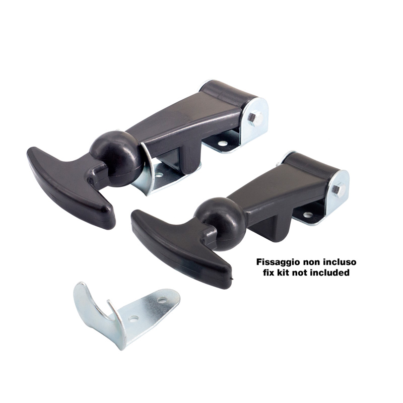 Simoni Racing Universal Bonnet Hooks Type 6 - Silver/Black - Quick Release