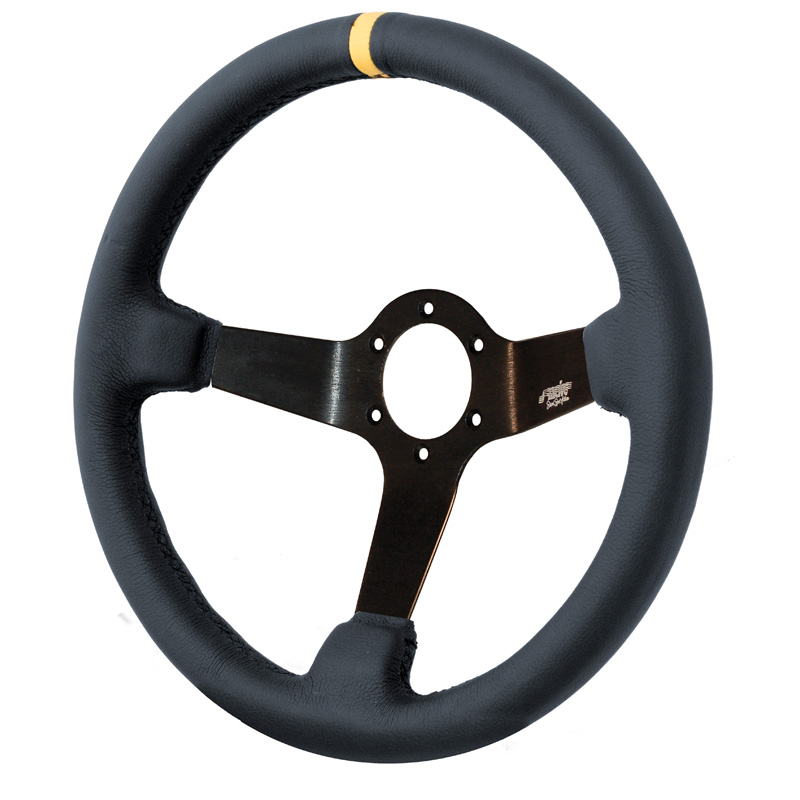 Simoni Racing Universal Steering Wheel Carrera - Black Ecoleather - Diameter 350mm