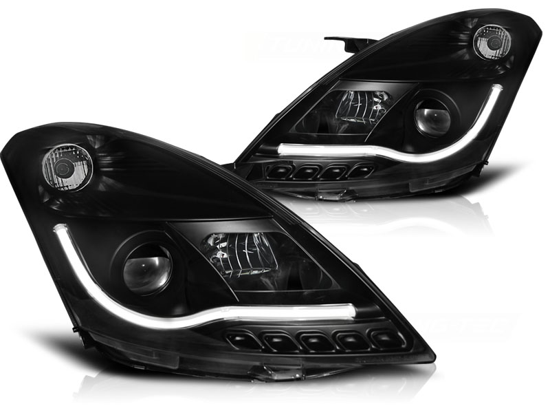 Headlights Suzuki Swift 10-16 Tube Light LED Black
