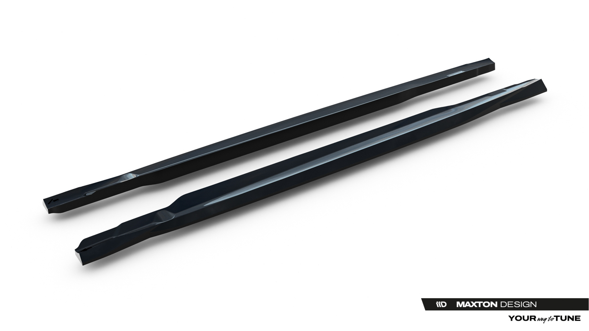 Zijskirts passend voor Mercedes C63 AMG W205 S205 Maxton Glans Zwart