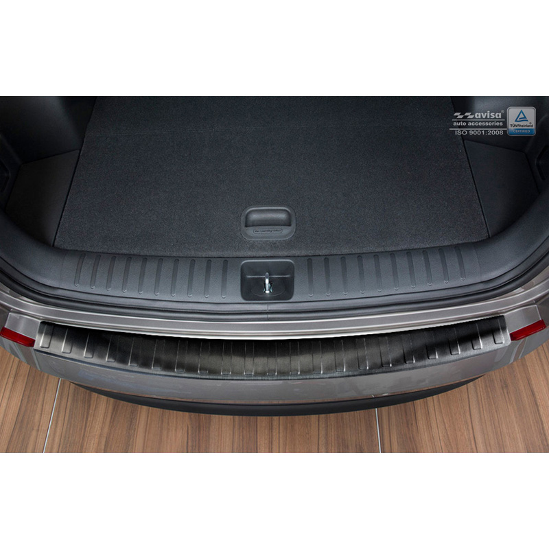 Black Stainless Steel Rear bumper protector  Hyundai Tucson 2015-2018 'Ribs'