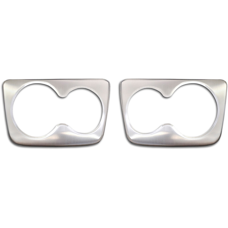 Avisa Stainless Steel cup holder trim cover (2pcs)  Mercedes Sprinter III 2018- - Silver
