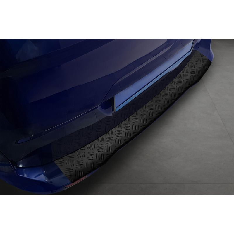 Matt Black Aluminum Rear bumper protector  Ford Tourneo Courier/Transit Courier 2014- 'Riffled Plate'