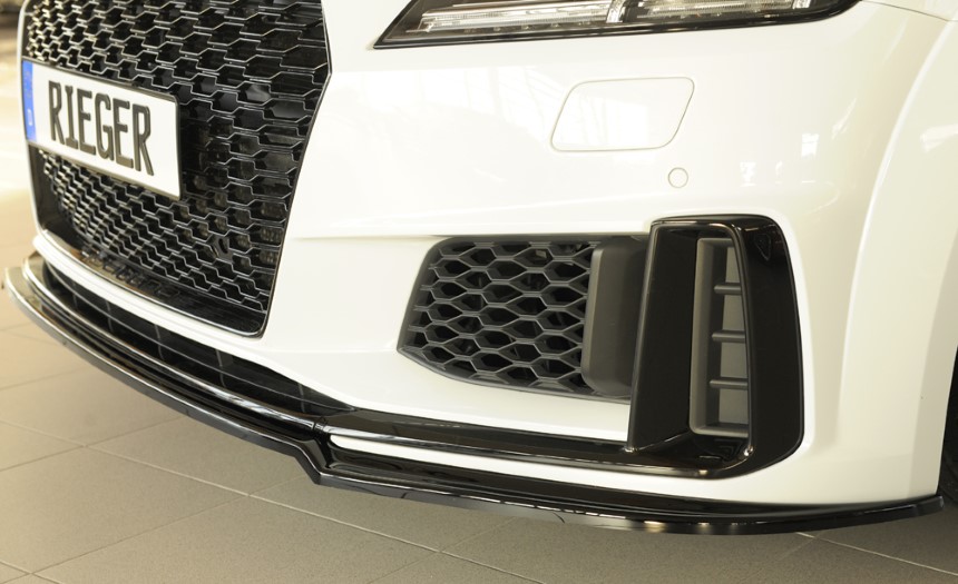 Voorspoiler passend voor Audi TT 8S/8J S-line Rieger glans zwart