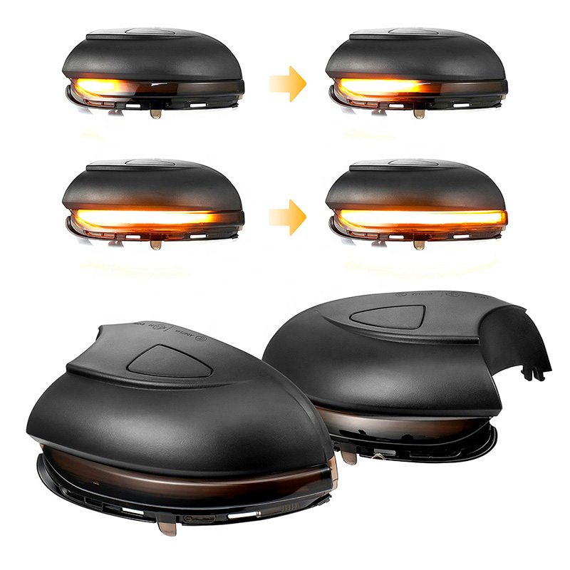 Set LED Side-Mirror Indicators  Volkswagen Jetta VI 2011- & Eos 2009- & Passat 3C 2011-2014 & CC 2008- & Beetle 2011- & Scirocco 2008- - Smoke - incl. Dynamic Running Light