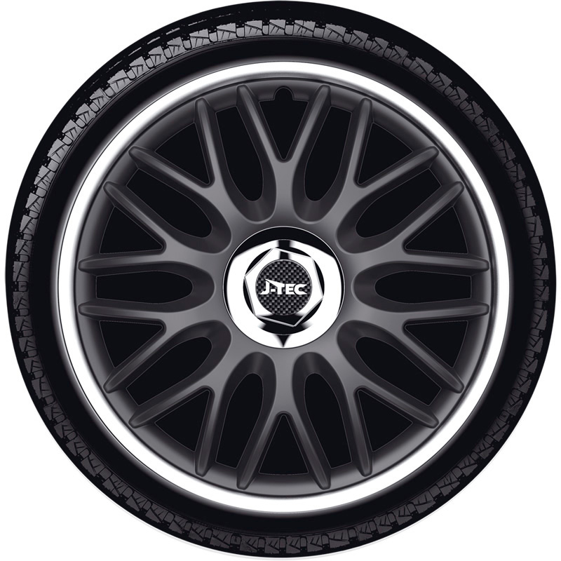 Set J-Tec wheel covers Orden R 14-inch black/silver + chrome ring