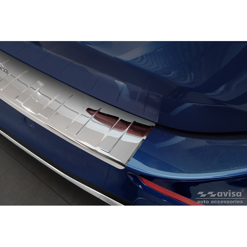 Chrome Stainless Steel Rear bumper protector  Mercedes C-Class AMG Estate (S206) 2021- 'Ribs'