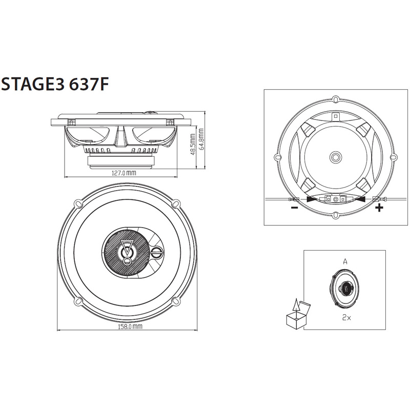 JBL Stage 3 637F 6.5'' (16cm) Speaker Set (without grille)