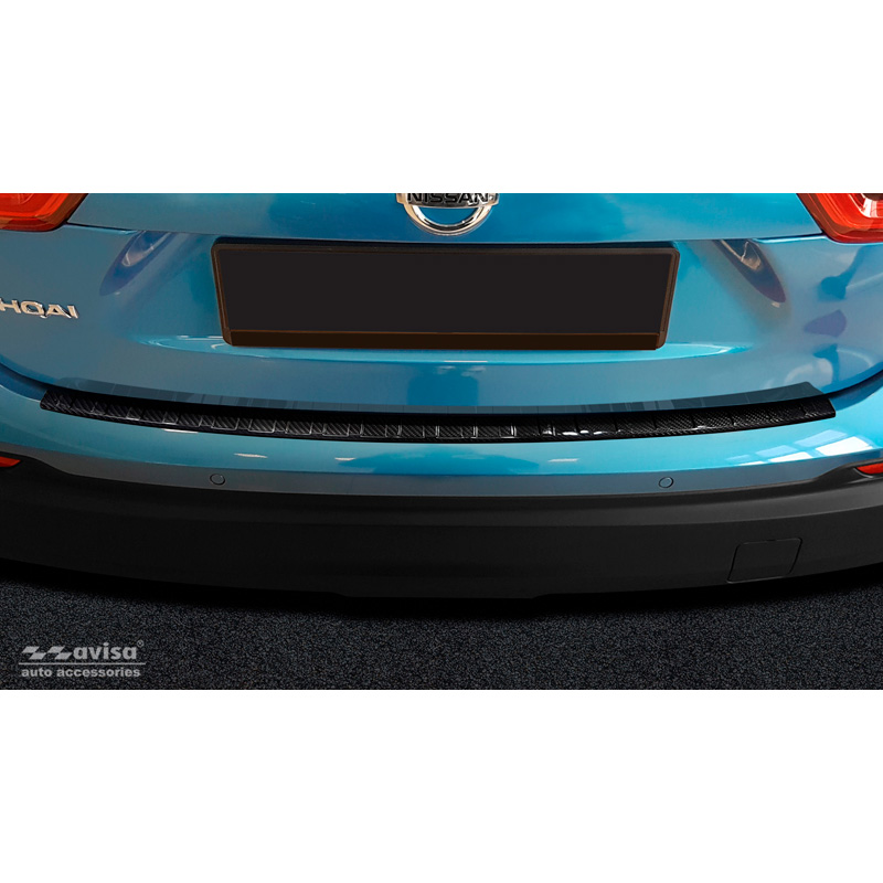 Real 3D Carbon Rear bumper protector  Nissan Qashqai II Facelift 2017-2021 'Ribs'