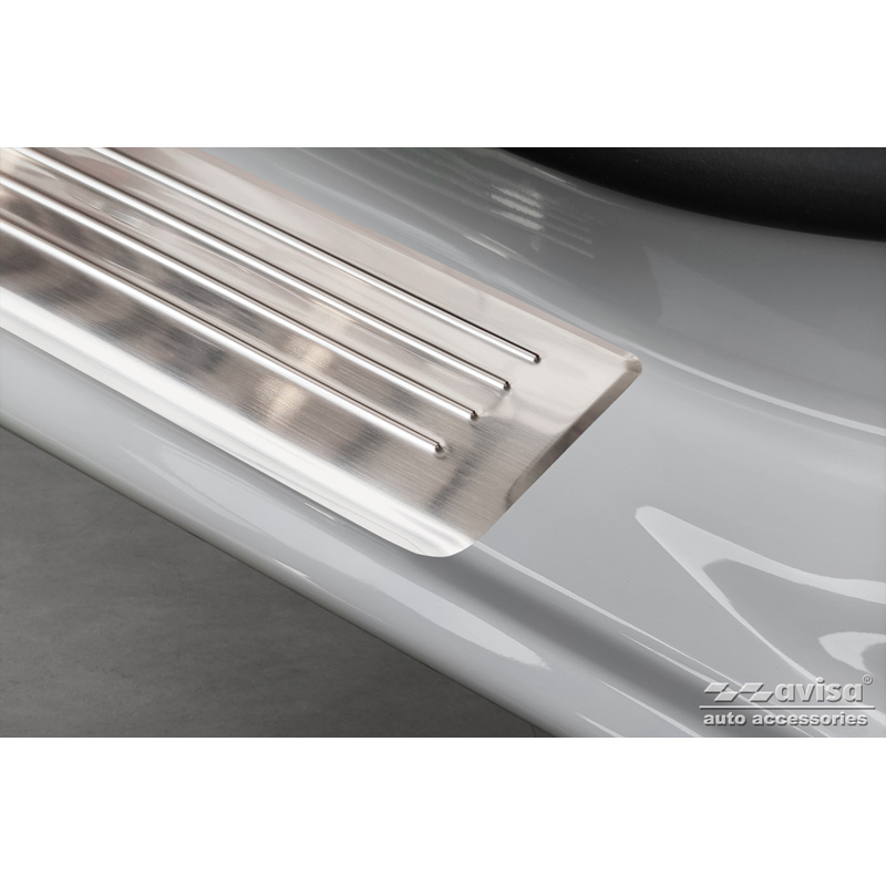 Stainless Steel Door sill protectors  Renault Express Furgon 2021- 'Lines' - 2-pieces