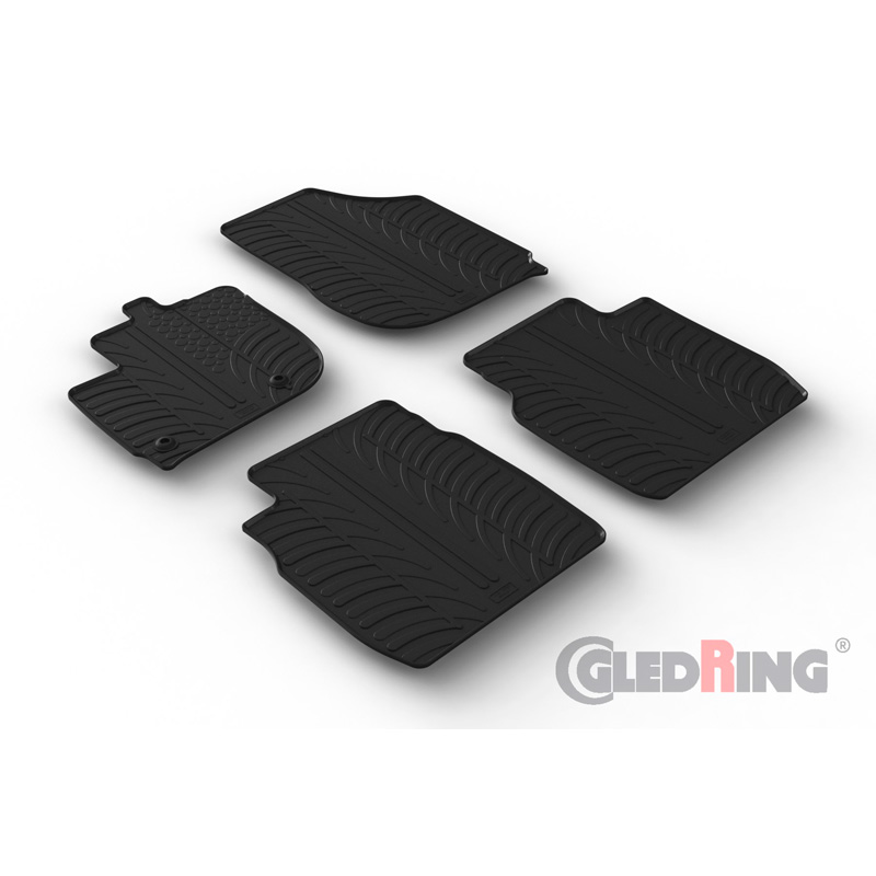 Rubber car mats set  Honda Jazz V (GR) incl. Crosstar 2020- (T profile 4-pieces + mounting clips)