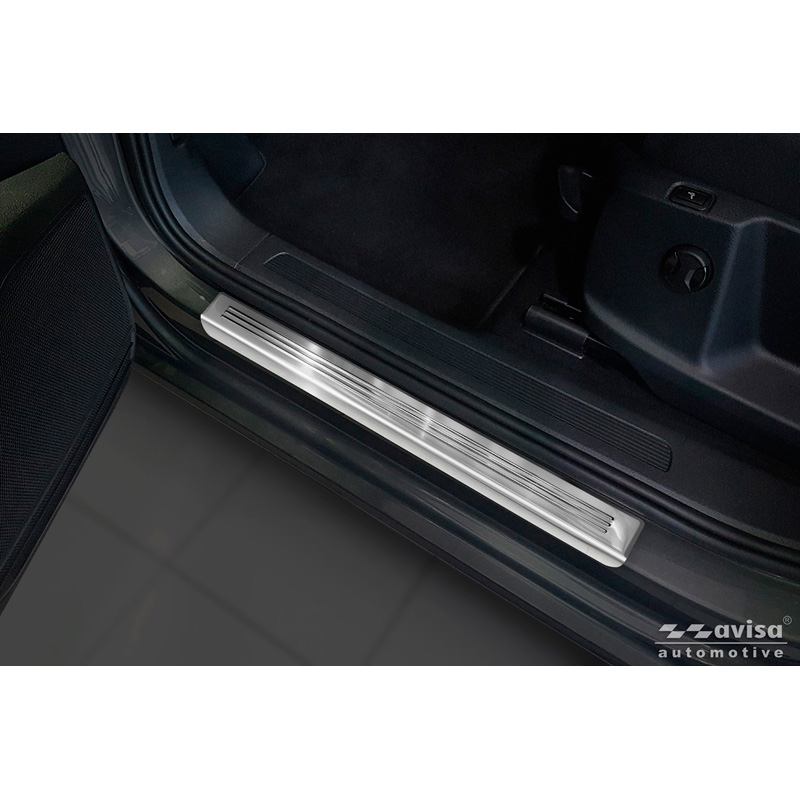 Avisa Inox door sill protectors  Mitsubishi VW Touran III 2015- incl. R-Line - 'Lines' - 4-pieces