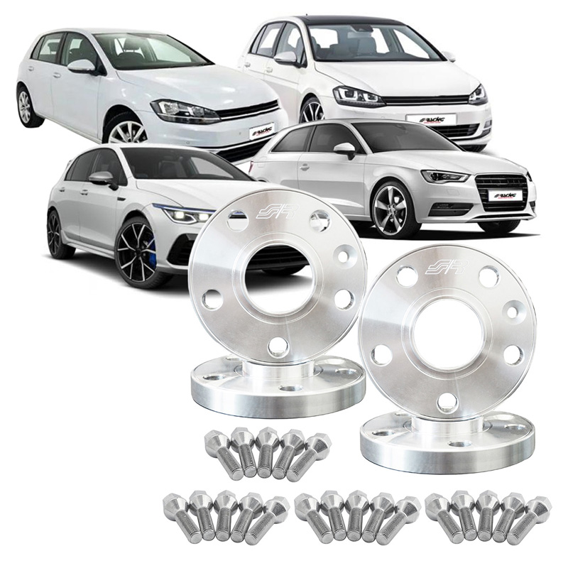 Simoni Racing Aluminium Wheel Spacer Kit - 2x13mm(FA) - 2x15mm(RA) (Hub 57,1mm) including wheel bolts -  Audi, VW various