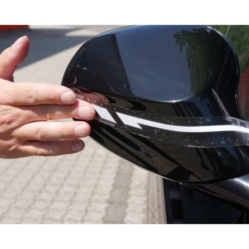 Foliatec PIN-Striping mirror cap design red - Width = 1,3cm: 2x 35,5cm