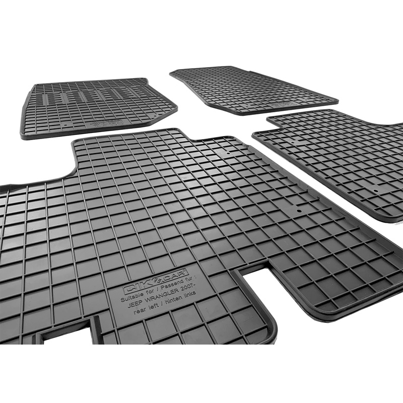 Rubber car mats set  Jeep Wrangler III (JK) 2007-2018 (4-pieces)