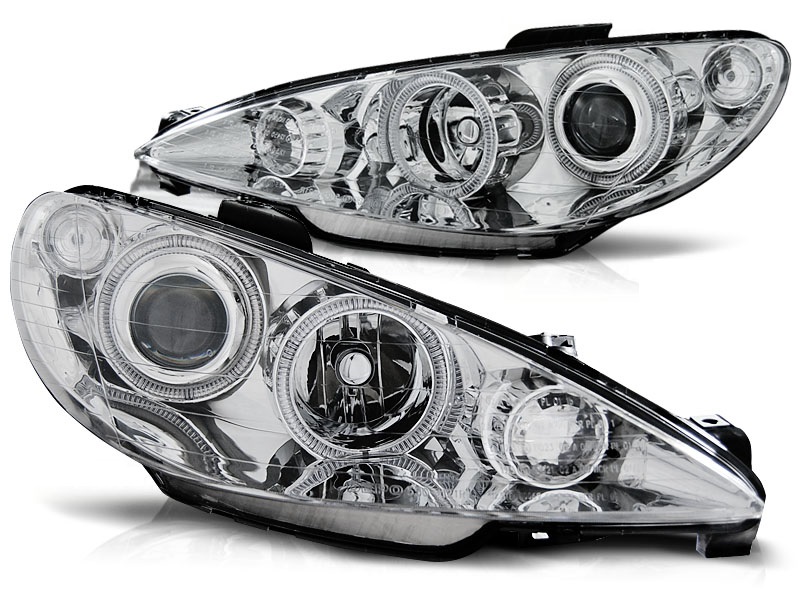 Headlights Peugeot 206 Angel Eyes elr Chrome SPECIAL PRI
