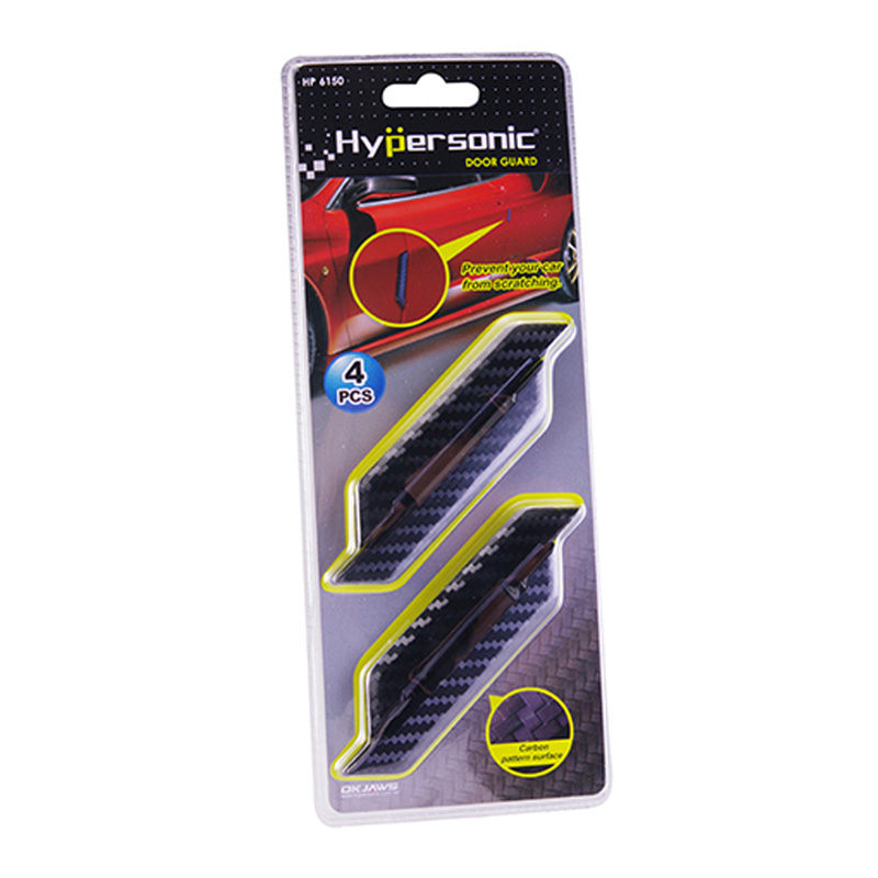 Set of universal door protection strips 97x15mm - Self-adhesive - Carbon Look - Set of 4 pieces
