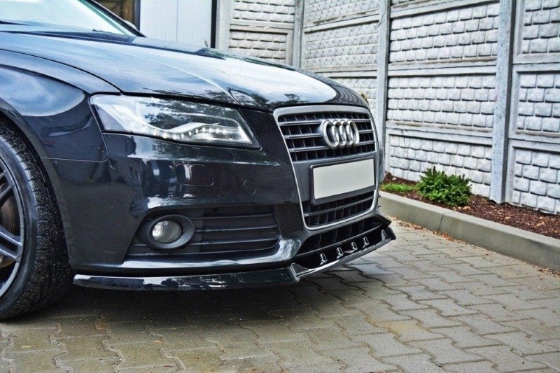 Voorspoiler passend voor Audi A4 B8 V.1 Glanzend Zwart