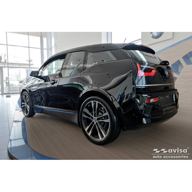Matt Black Stainless Steel Rear bumper protector  BMW i3 (i01) 2013-2017 & FL 2017-2022 'Ribs'