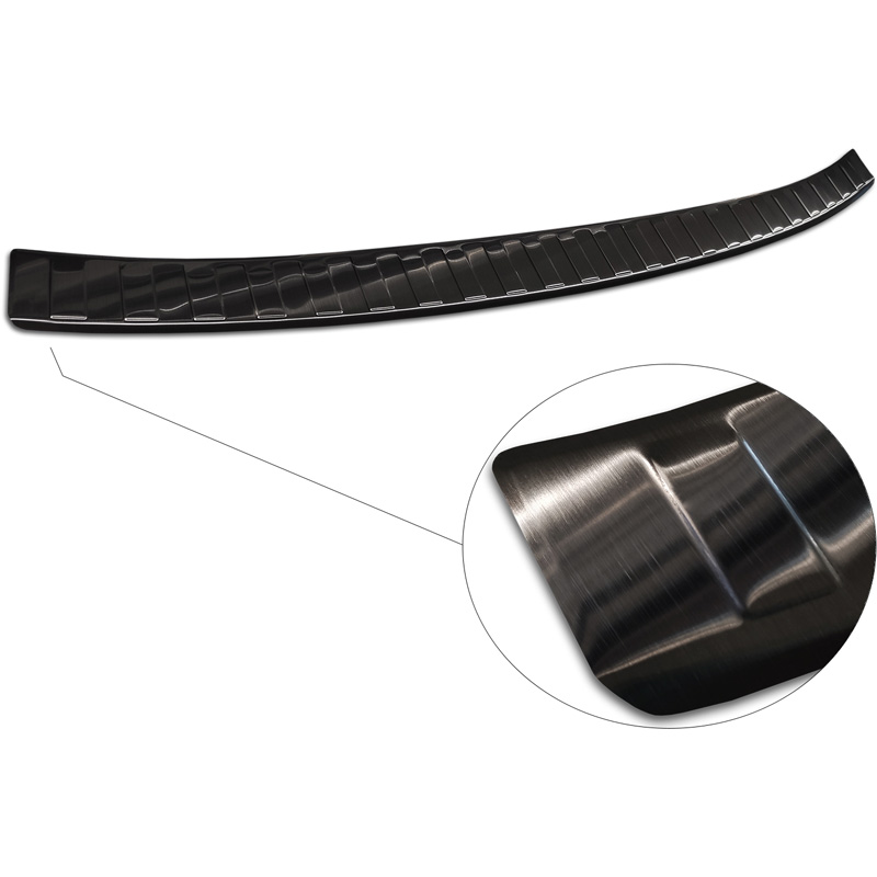 Black Stainless Steel Rear bumper protector  Volkswagen Golf VIII Variant 2020-2024 & FL 2024- 'Ribs'