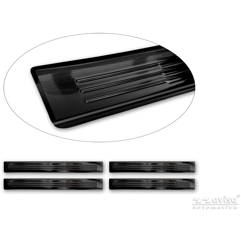 Avisa Black Inox door sill protectors  Mazda CX-5 III 2025- - 'Lines' - 4-pieces