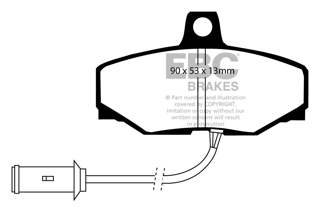 EBC Brakes JAGUAR XJR 3.6 88-89 Remblokken achterzijde redstuff