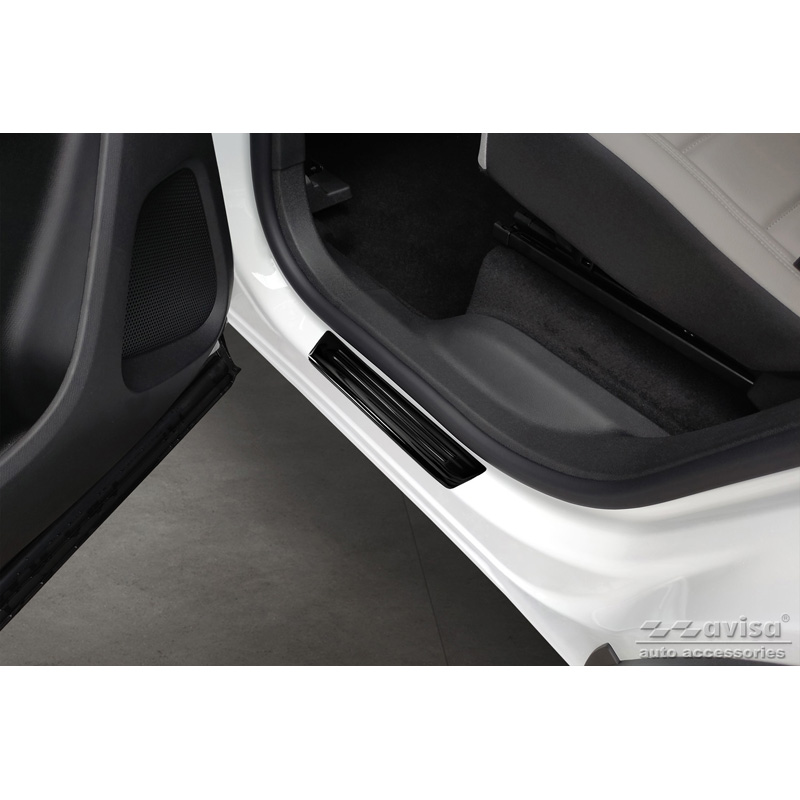 Black Inox door sill protectors  Citroën C5 Aircross 2018- Incl. Facelift 'Hybrid' - 4-pieces