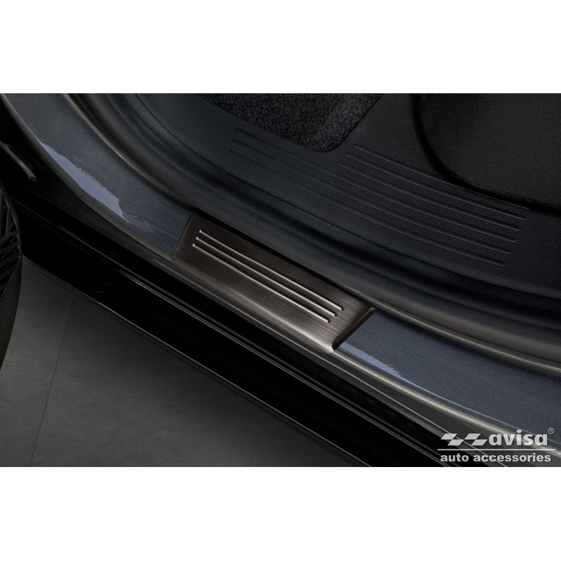 Black Inox door sill protectors  Renault Megane E-Tech 2022- - 'Special Edition' - 4-pieces