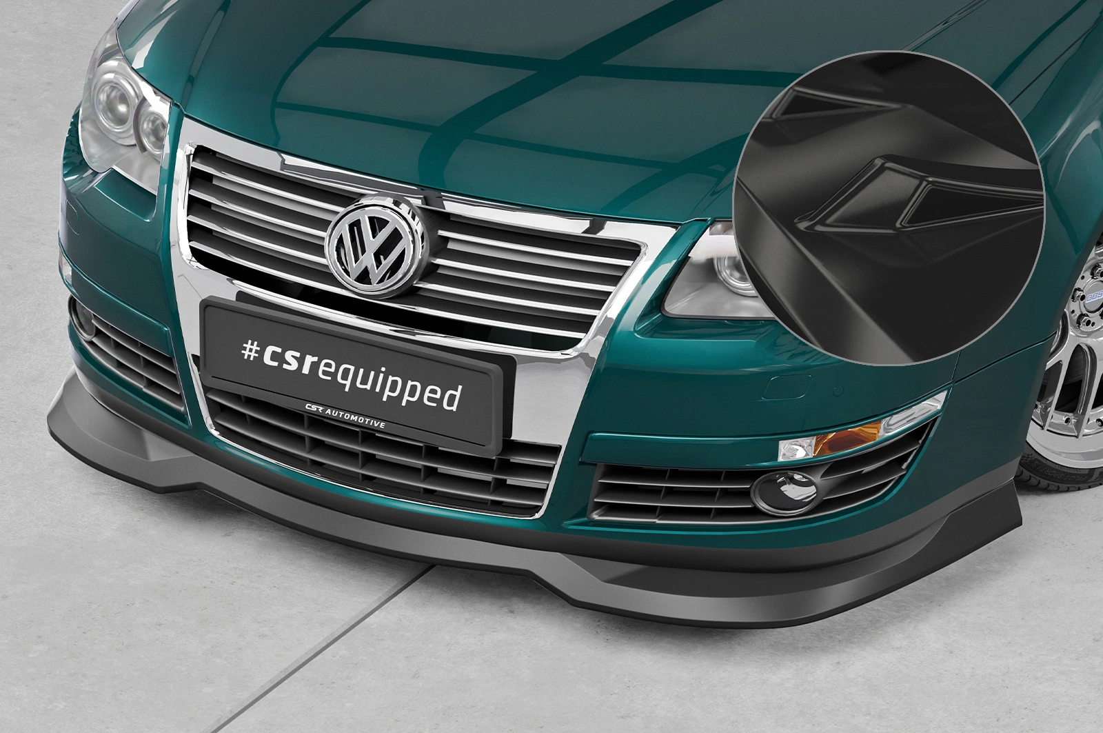 Voorspoiler passend voor VW Passat B6 (3C) glans zwart