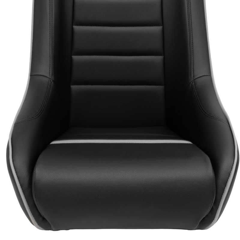 Sport seat 'Classic RS' - Black/Grey Synthetic leather - Non-reclinable back-rest + Integrated head-rest - incl. slides