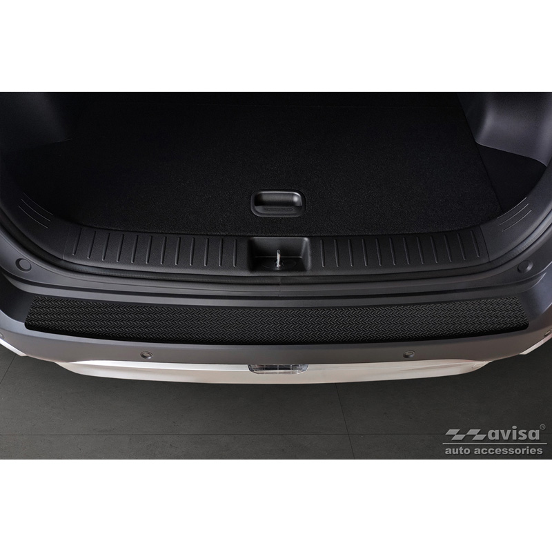 Matt Black Aluminum Rear bumper protector  Kia Sportage V 2021- 'Riffled Plate'